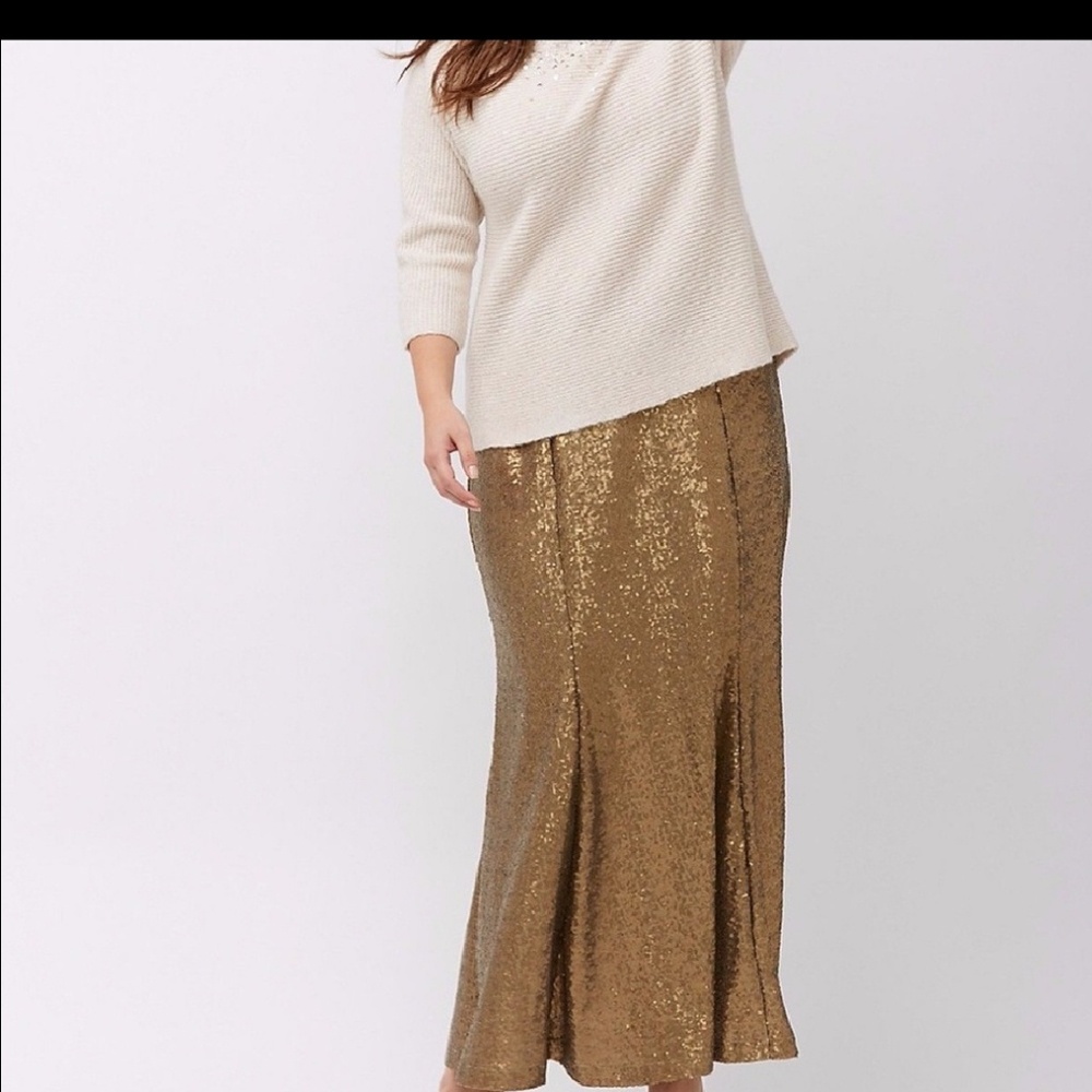 Lane Bryant Gold Sequin Skirt